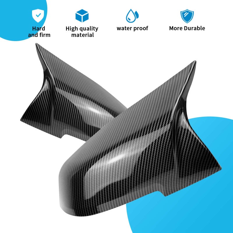 CLIO Door Rearview Mirror Cover Cap Replacement for BMW F20 F22 F23 F30 F31 F32 F33 F36 F87 M2 X1 E84 (Carbon Fiber) - Image 3